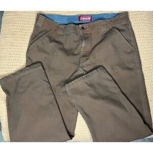 Coleman Men's Brown fleece Lined Utility Work Pants Size 36x30